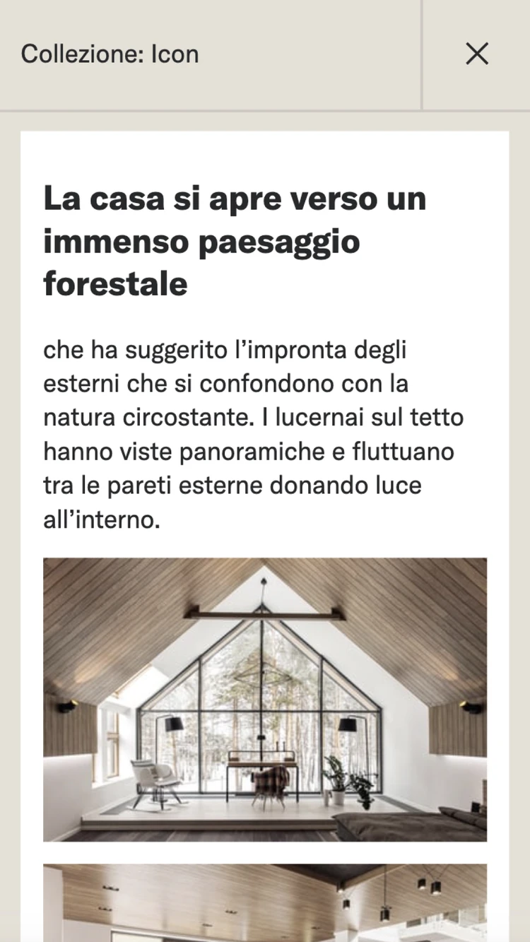 Design per sito web mobile della collezione ernestomeda