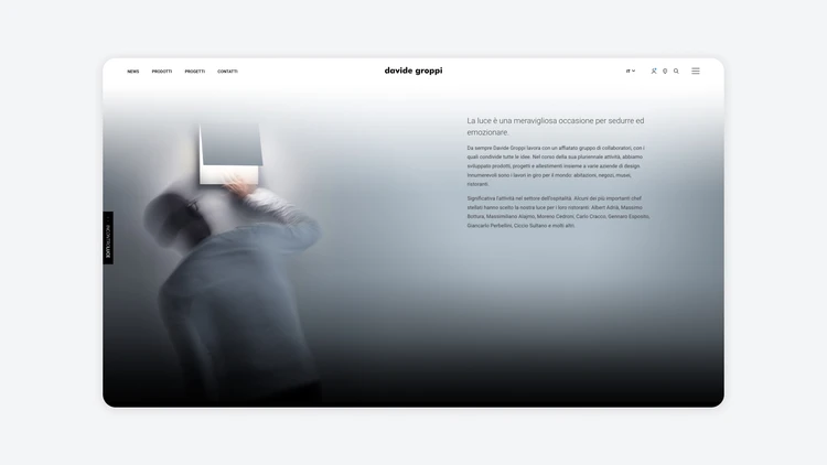 Slideshow per user experience su sito web versione desktop